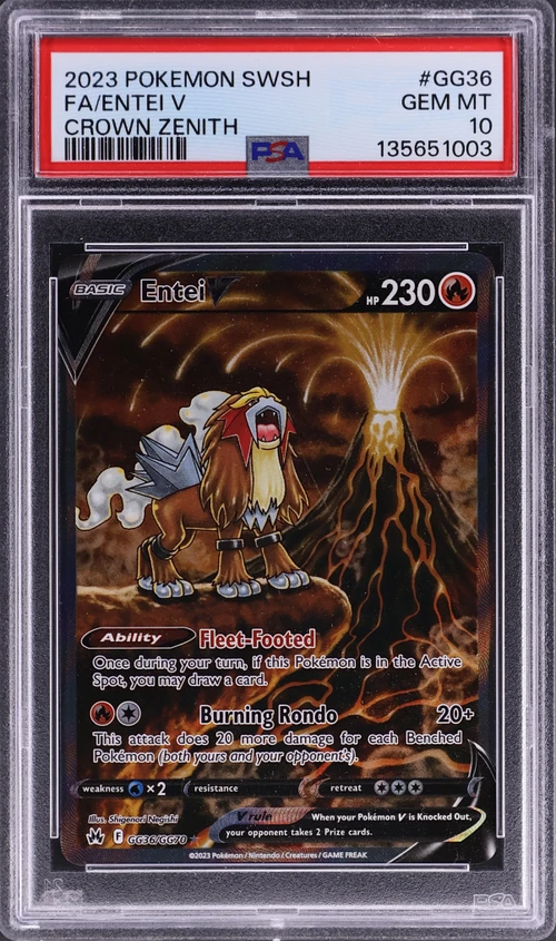 2023 Pokemon Sword and Shield Crown Zenith #GG36 Full Art / Entei V