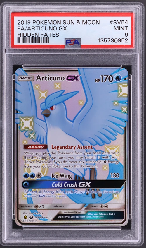 2019 Pokemon Sun & Moon Hidden Fates #SV54 Full Art / Articuno Gx