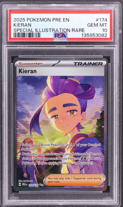 2025 Pokemon Pre En-Prismatic Evolutions #174 Kieran Special Illustration Rare