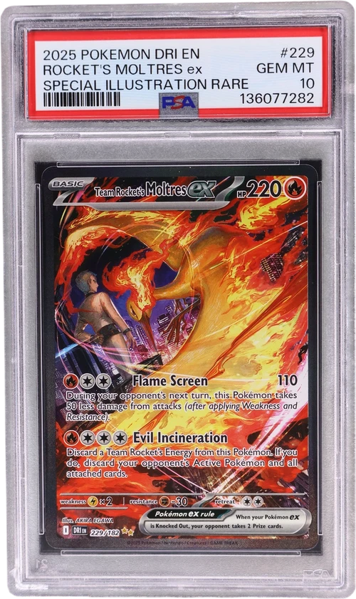 2025 Pokemon Dri En-Destined Rivals #229 Team Rocket's Moltres Ex Special Illustration Rare