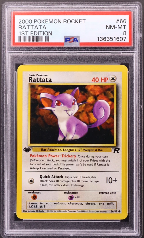 2000 Pokemon Rocket #66 Rattata 1st Edition