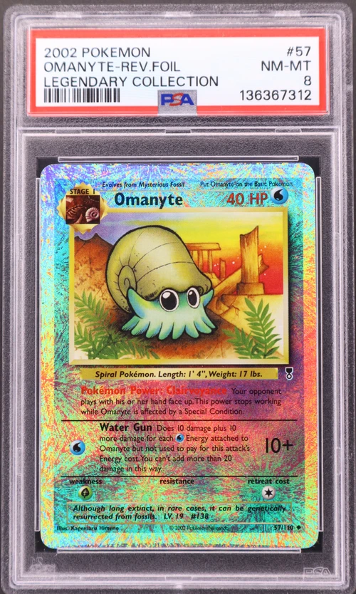 2002 Pokemon Legendary Collection #57 Omanyte-Reverse Foil