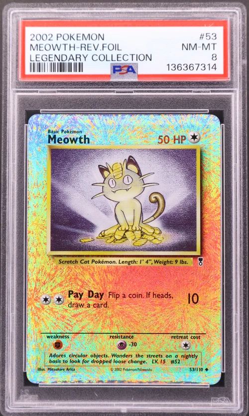 2002 Pokemon Legendary Collection #53 Meowth-Reverse Foil