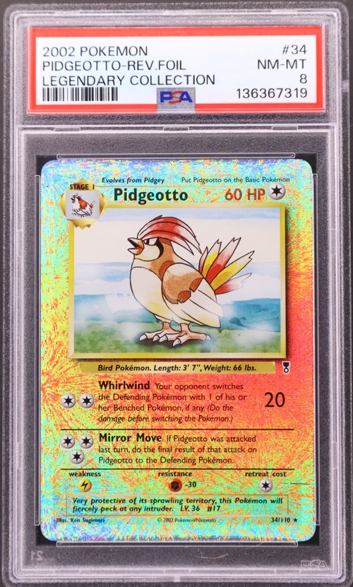 2002 Pokemon Legendary Collection #34 Pidgeotto-Reverse Foil