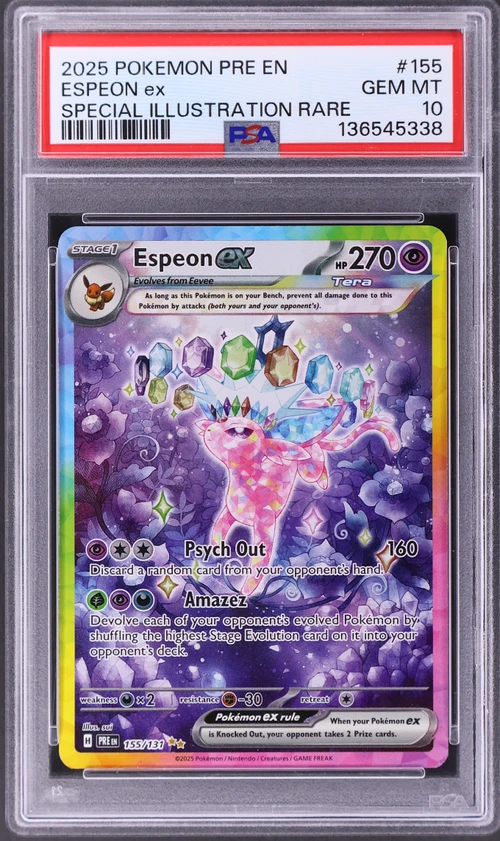 2025 Pokemon Pre En-Prismatic Evolutions #155 Espeon Ex Special Illustration Rare