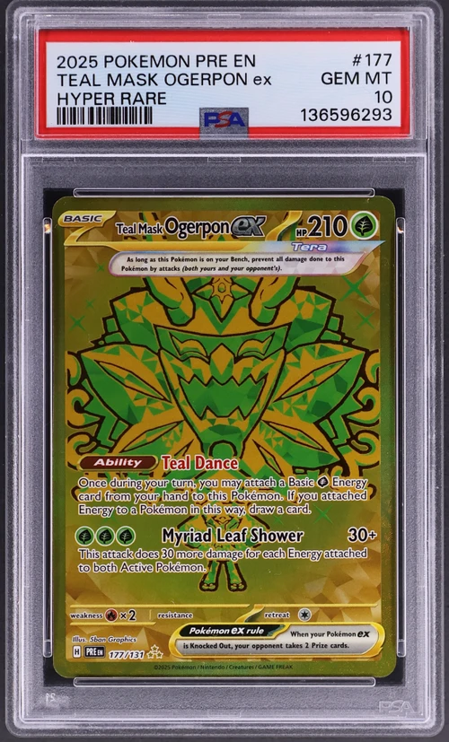 2025 Pokemon Pre En-Prismatic Evolutions #177 Teal Mask Ogerpon Ex Hyper Rare