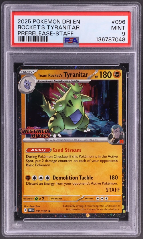 2025 Pokemon Dri En-Destined Rivals #096 Team Rocket's Tyranitar Prerelease-Staff
