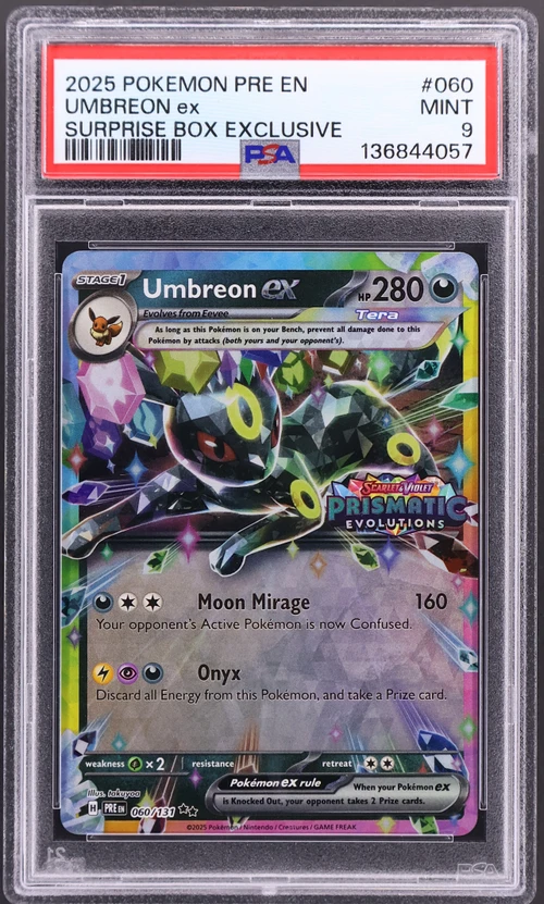 2025 Pokemon Pre En-Prismatic Evolutions #060 Umbreon Ex Surprise Box Exclusive