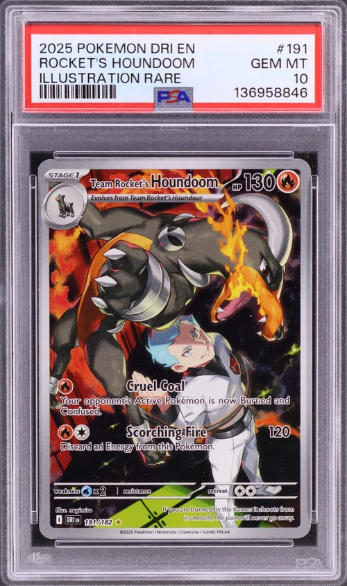 2025 Pokemon Dri En-Destined Rivals #191 Team Rocket's Houndoom Illustration Rare