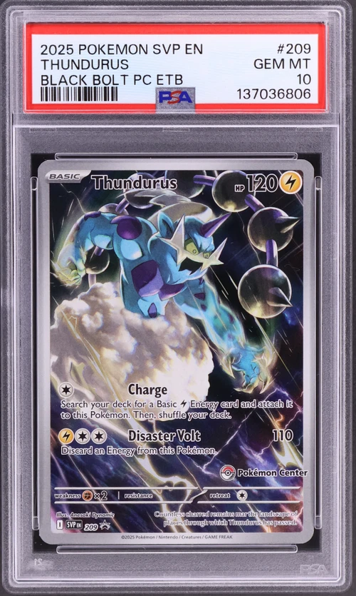 2025 Pokemon Svp En-Sv Black Star Promo #209 Thundurus Black Bolt Pokemon Center Elite Trainer Box