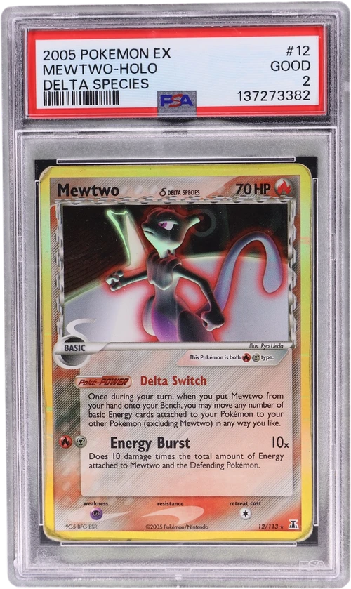 2005 Pokemon Ex Delta Species #12 Mewtwo-Holo