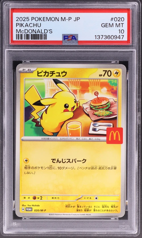 2025 Pokemon Japanese M-P Promo #020 Pikachu Mcdonald's