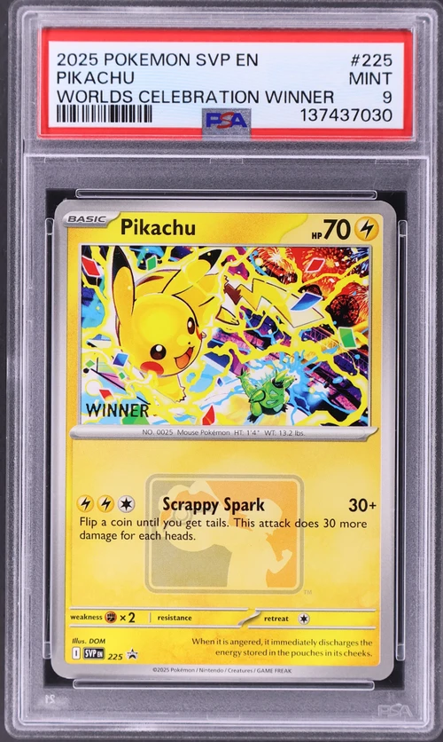 2025 Pokemon Svp En-Sv Black Star Promo #225 Pikachu Worlds Celebration Tournament Winner