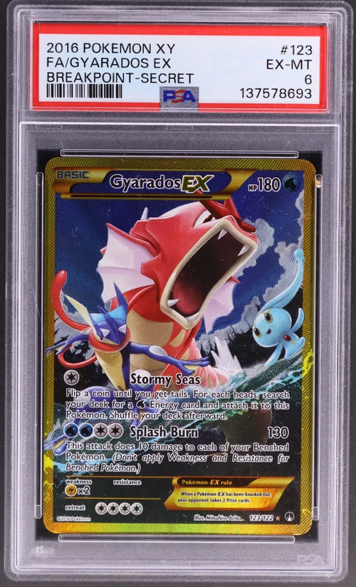 2016 Pokemon Xy Breakpoint #123 Full Art / Gyarados Ex Secret