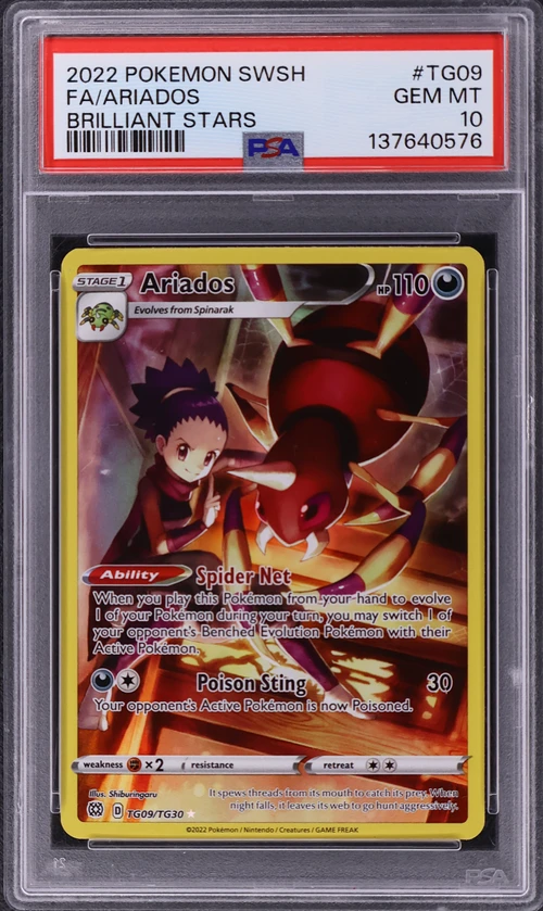 2022 Pokemon Sword & Shield Brilliant Stars #TG09 Full Art / Ariados