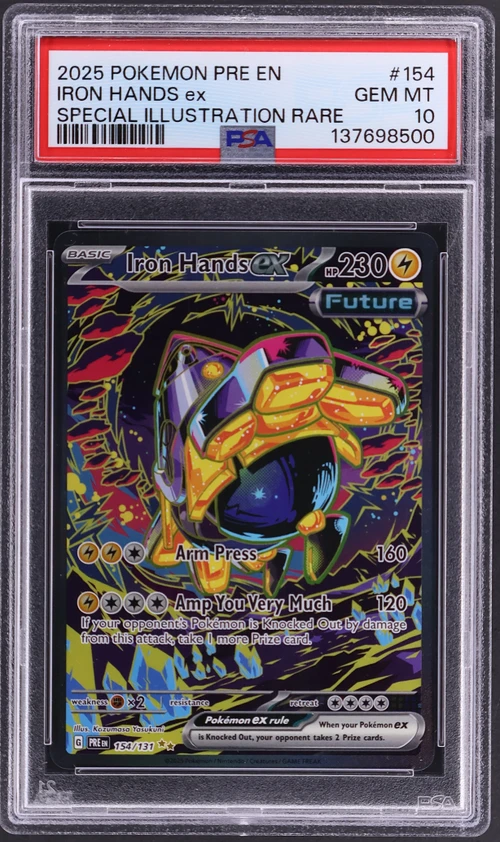 2025 Pokemon Pre En-Prismatic Evolutions #154 Iron Hands Ex Special Illustration Rare