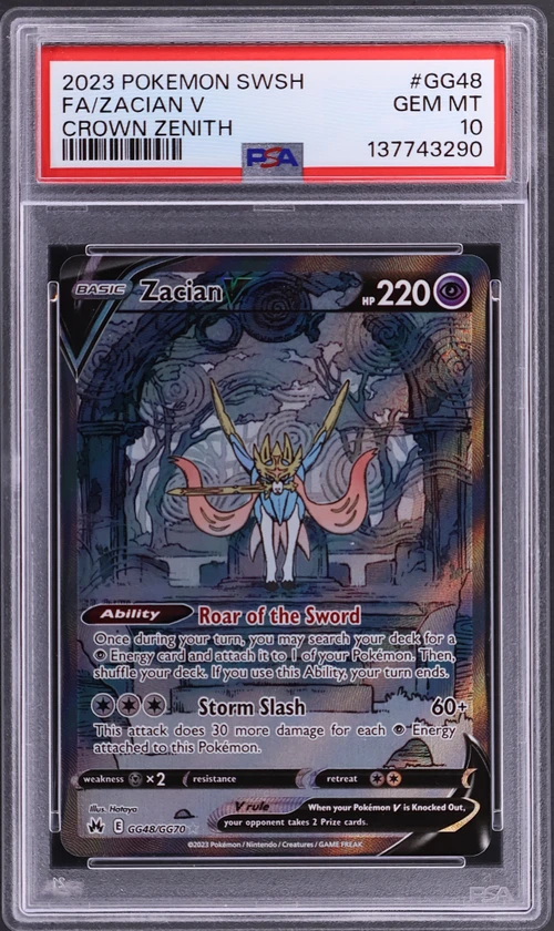 2023 Pokemon Sword and Shield Crown Zenith #GG48 Full Art / Zacian V