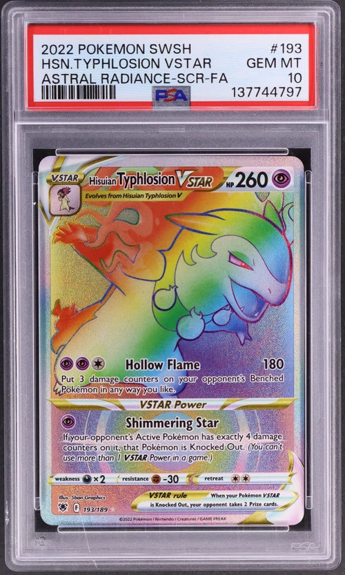 2022 Pokemon Sword & Shield Astral Radiance #193 Full Art / Hisuian Typhlosion Vstar Secret