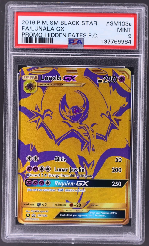 2019 Pokemon Sm Black Star Promo #SM103a Full Art / Lunala Gx Hidden Fates Premium Collection