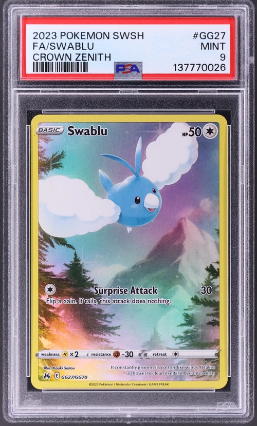 2023 Pokemon Sword and Shield Crown Zenith #GG27 Full Art / Swablu