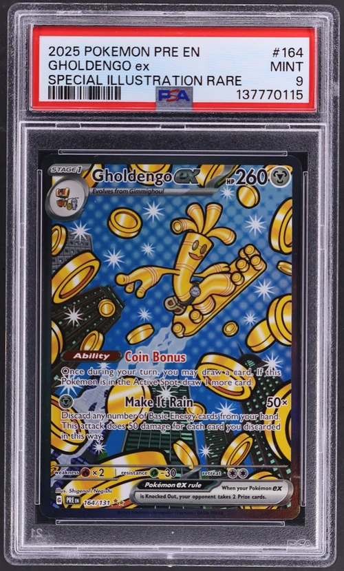 2025 Pokemon Pre En-Prismatic Evolutions #164 Gholdengo Ex Special Illustration Rare