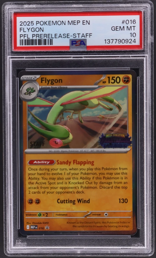 2025 Pokemon Mep En-Me Black Star Promo #016 Flygon Phantasmal Flames Prerelease-Staff