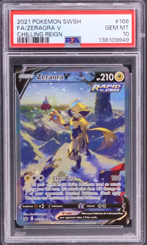 2021 Pokemon Sword & Shield Chilling Reign #166 Full Art / Zeraora V