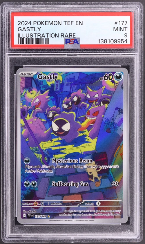 2024 Pokemon Tef En-Temporal Forces #177 Gastly Illustration Rare