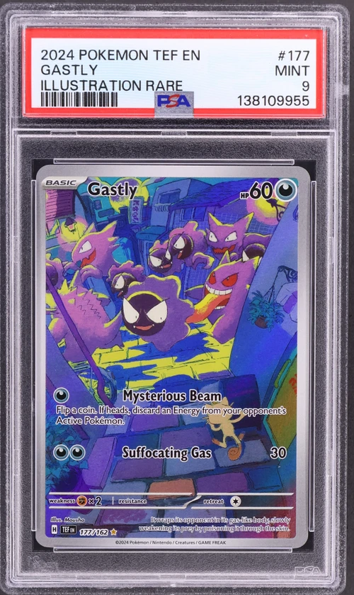 2024 Pokemon Tef En-Temporal Forces #177 Gastly Illustration Rare