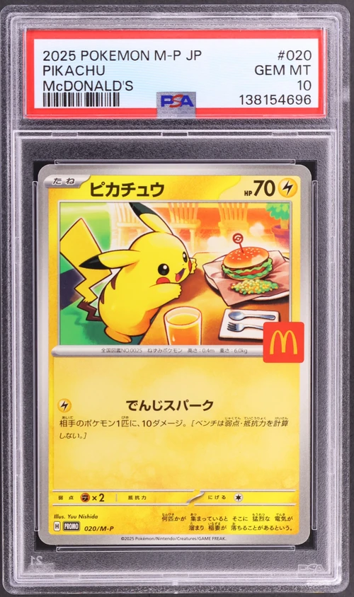2025 Pokemon Japanese M-P Promo #020 Pikachu Mcdonald's