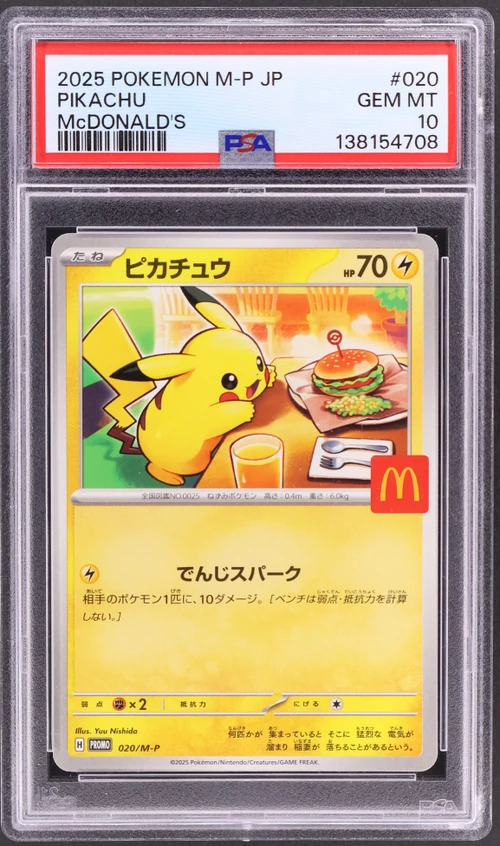 2025 Pokemon Japanese M-P Promo #020 Pikachu Mcdonald's