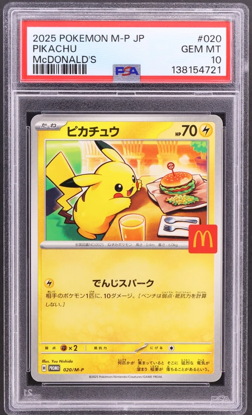 2025 Pokemon Japanese M-P Promo #020 Pikachu Mcdonald's