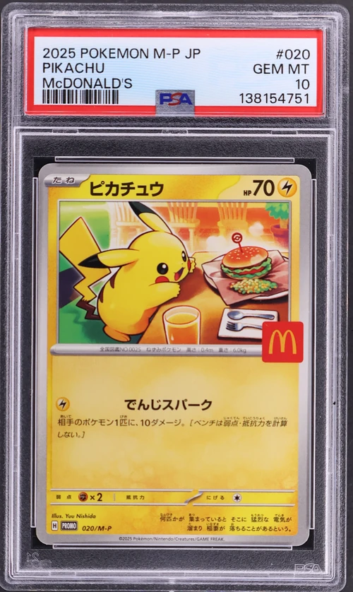 2025 Pokemon Japanese M-P Promo #020 Pikachu Mcdonald's