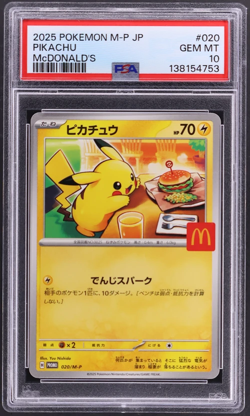 2025 Pokemon Japanese M-P Promo #020 Pikachu Mcdonald's