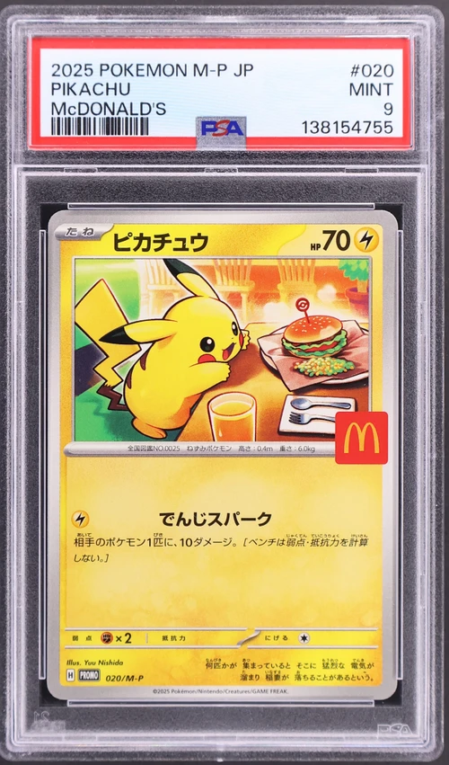 2025 Pokemon Japanese M-P Promo #020 Pikachu Mcdonald's