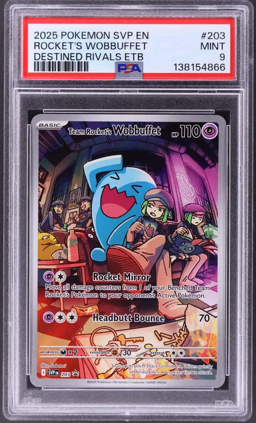 2025 Pokemon Svp En-Sv Black Star Promo #203 Team Rocket's Wobbuffet Destined Rivals Elite Trainer Box