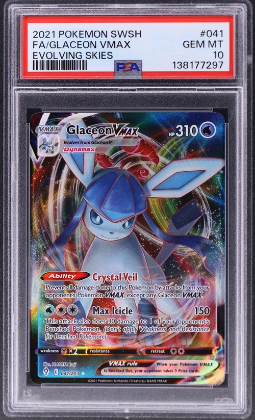 2021 Pokemon Sword & Shield Evolving Skies #041 Full Art / Glaceon Vmax