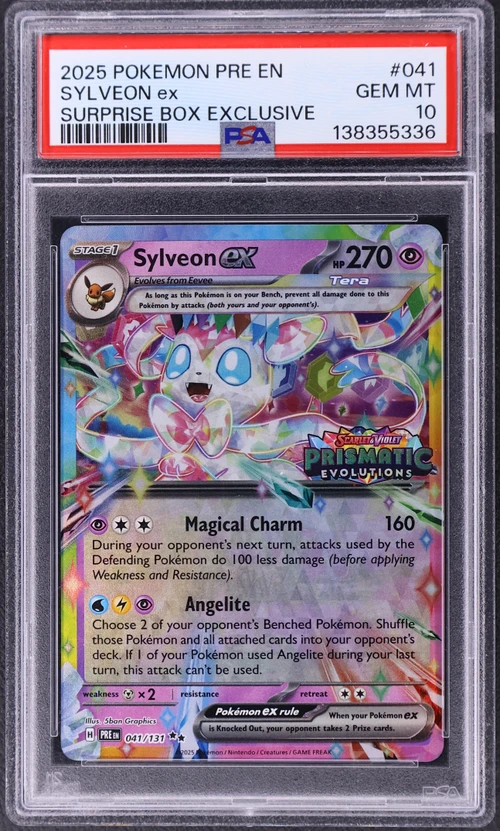 2025 Pokemon Pre En-Prismatic Evolutions #041 Sylveon Ex Surprise Box Exclusive