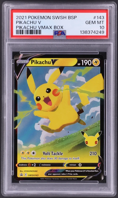 2021 Pokemon Swsh Black Star Promo #143 Pikachu V Pikachu Vmax Box
