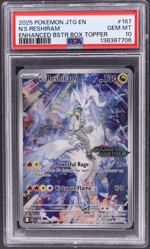 2025 Pokemon Jtg En-Journey Together #167 N's Reshiram Enhanced Booster Box Topper