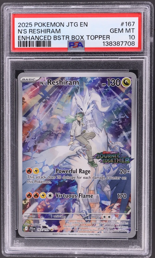 2025 Pokemon Jtg En-Journey Together #167 N's Reshiram Enhanced Booster Box Topper