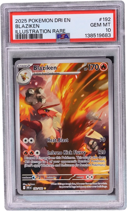 2025 Pokemon Dri En-Destined Rivals #192 Blaziken Illustration Rare