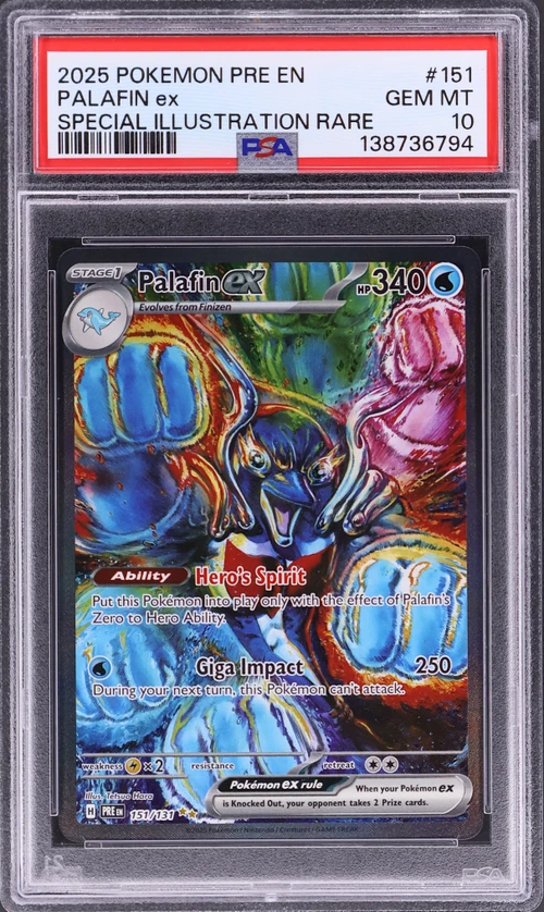 2025 Pokemon Pre En-Prismatic Evolutions #151 Palafin Ex Special Illustration Rare