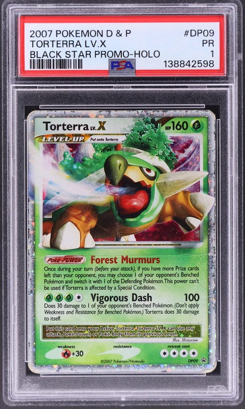 2007 Pokemon Diamond & Pearl Black Star Promo #DP09 Torterra Lv.x Holo