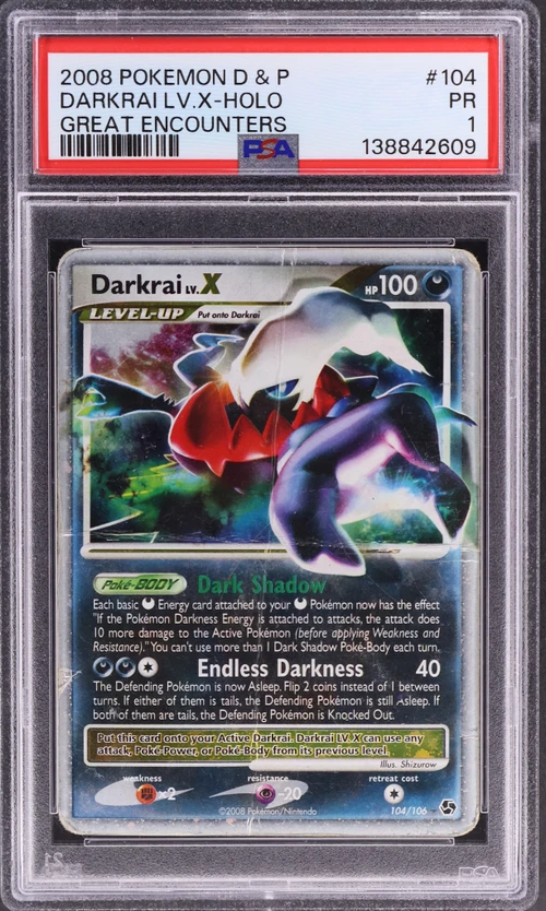 2008 Pokemon Diamond & Pearl Great Encounters #104 Darkrai Lv.x-Holo