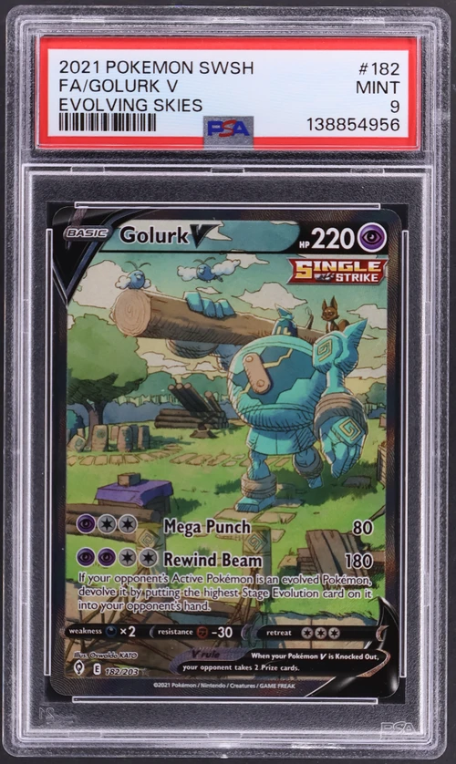 2021 Pokemon Sword & Shield Evolving Skies #182 Full Art / Golurk V