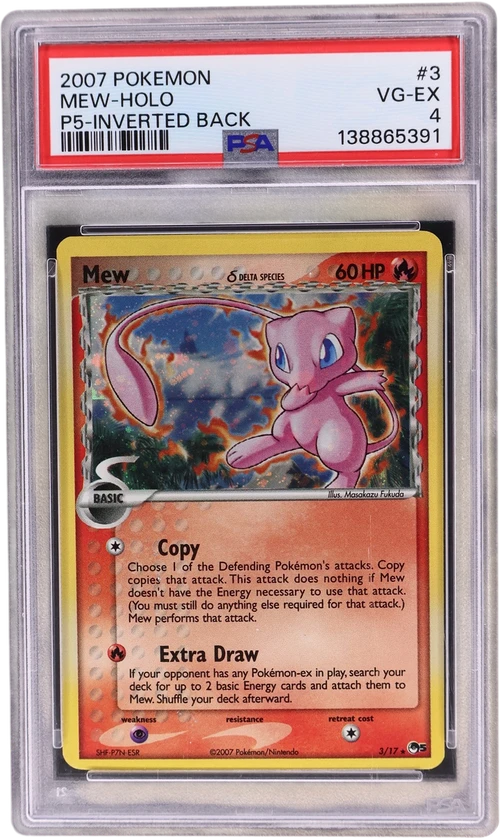 2007 Pokemon Pop Series 5 #3 Mew-Holo Inverted Back