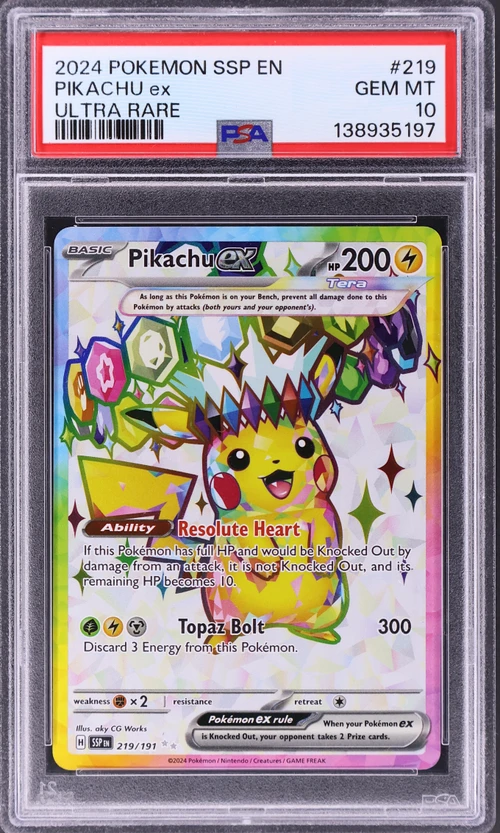 2024 Pokemon Ssp En-Surging Sparks #219 Pikachu Ex Ultra Rare