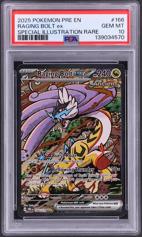 2025 Pokemon Pre En-Prismatic Evolutions #166 Raging Bolt Ex Special Illustration Rare