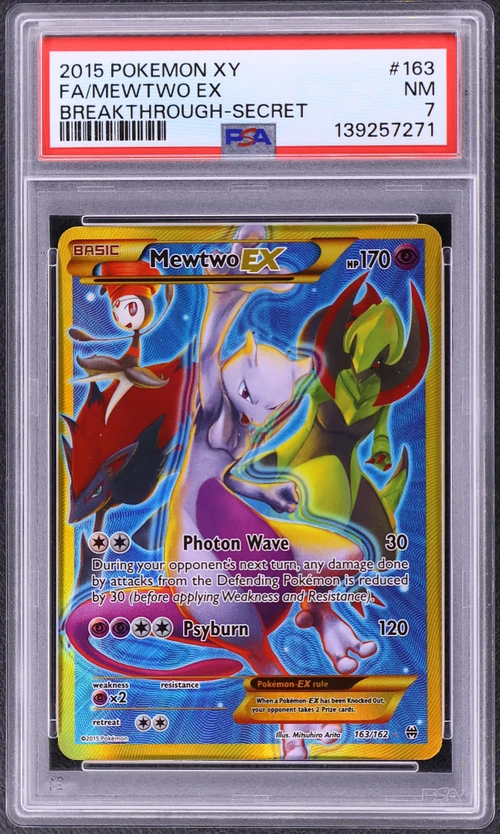 2015 Pokemon Xy Breakthrough #163 Full Art / Mewtwo Ex Secret